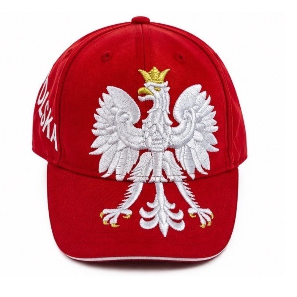 Polska Poland Hat Polish White Eagle Orzel Bialy Embroidered Red Baseball Cap